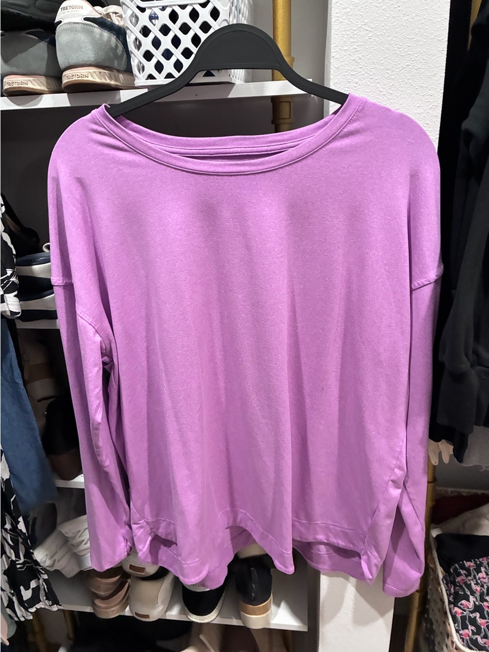 Tek Gear Women's Relaxed Long-Sleeve Top - Lavender Purple